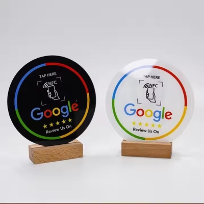 comprare 13.56mhz NFC Google Review Plate Display codice personalizzato NFC Social Media Plate online manufacture