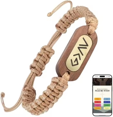 comprare Nuovo arrivo Disegno personalizzato Braccialetto con versetti biblici quotidiani Con NFC Braccialetti cristiani di versetti biblici online manufacture