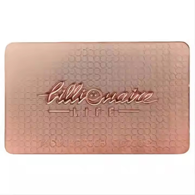 Carte da visita NFC in metallo personalizzato incise in oro rosa