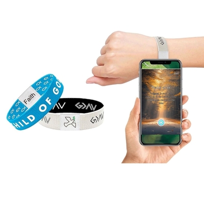 Stretch di tessuto versetto biblico quotidiano braccialetti con NFC RFID di tessuto braccialetti elastici