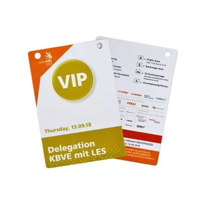 Punch Hole RFID Event Badges Smart RFID Chip Vip Pass ID Card Con Lanyard