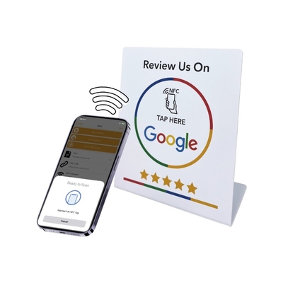 Personal NFC Stand Social Media Review NFC PVC Google Review Card Menu Display Stand