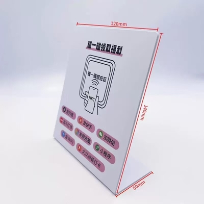 13.56MHz Frequenza Custom Stampato 10cm Rotondo NFC Cartolina di Business Impermeabile Google Review Adesivo NFC Piastra del menu con codice QR