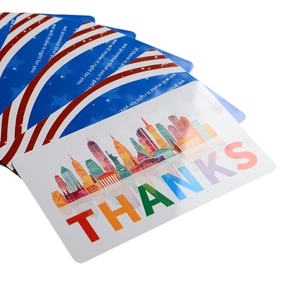 Cartolina di ringraziamento 4 colori CYMK stampa offset Matte Glossy Frosted Custom Logo Cartolina regalo